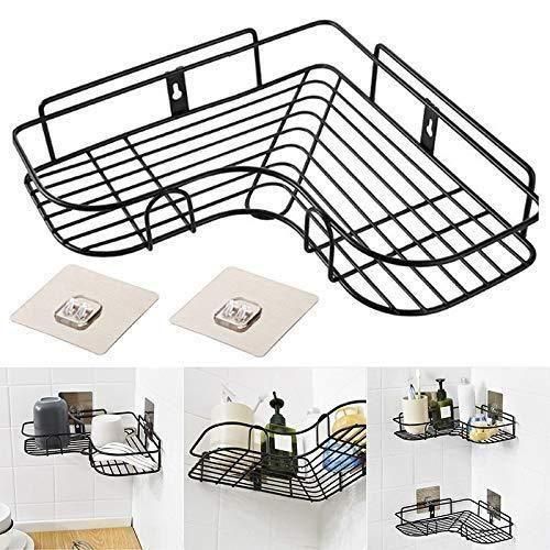 Kitchen Organiser Corner Shelf - Wall Mount Stainless Steel Storage Rack ( Pack of 1 )