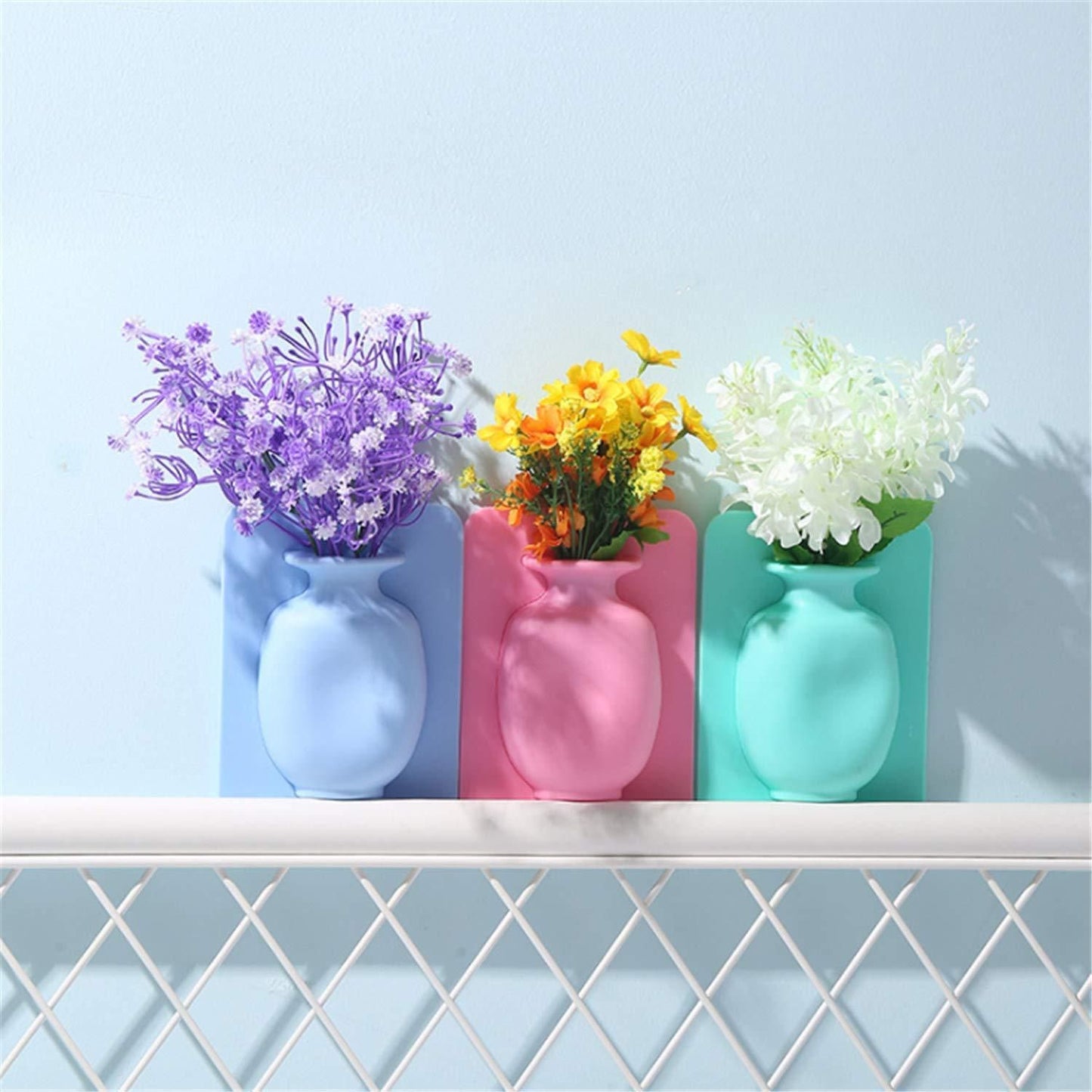 Silicone Vase-Wall Mounted Removable Silicone Sticky Vase