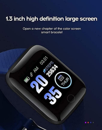 ID116 Plus Smart Bracelet Fitness Tracker Color Screen Smartwatch Heart Rate Blood Pressure Pedometer Sleep Monitor