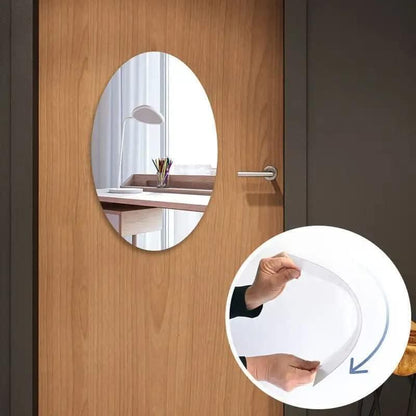 Oval shape mirror sticker(Pack of 2)