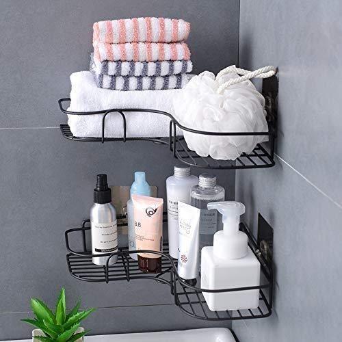 Kitchen Organiser Corner Shelf - Wall Mount Stainless Steel Storage Rack ( Pack of 1 )