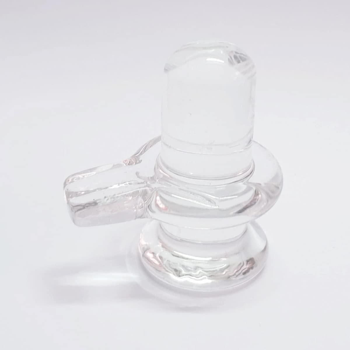 Sphatik Shivling/Big Size for Home Pooja Decorative Showpiece - 4 inch, 20gm (Crystal, White)